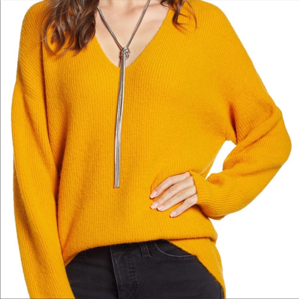 Something Navy Oversized V- neck Sweater size XS